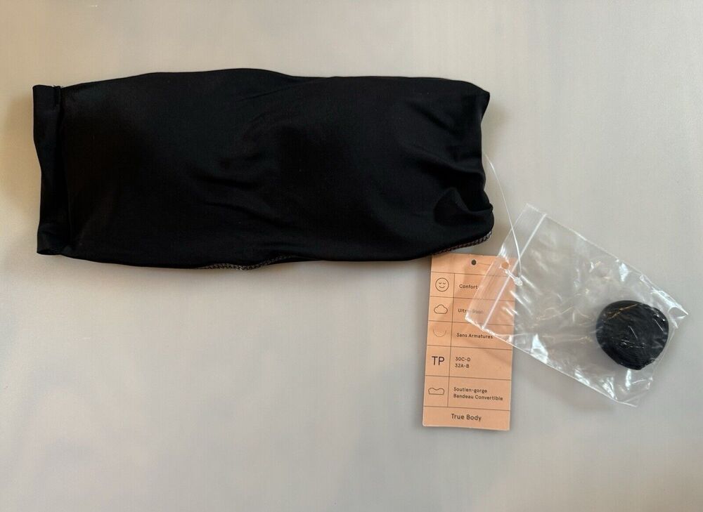 True & Co True Body Women’s Wireless Convertible Bandeau Bra size small Black